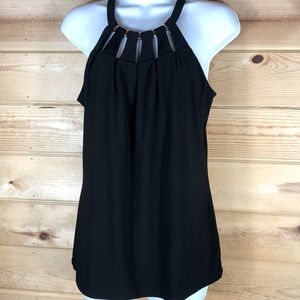 White House Black Market Top Size Small Fully Lined Tank with Gold Accents